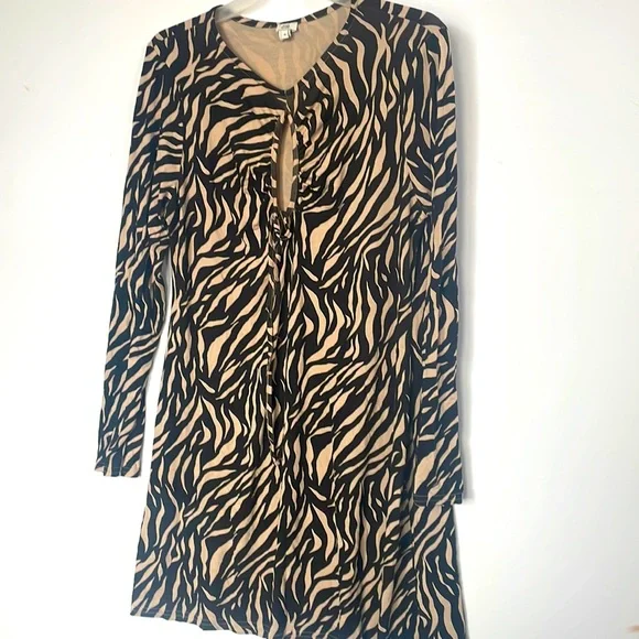 River Island Dresses River Island Long Sleeve Zebra Print